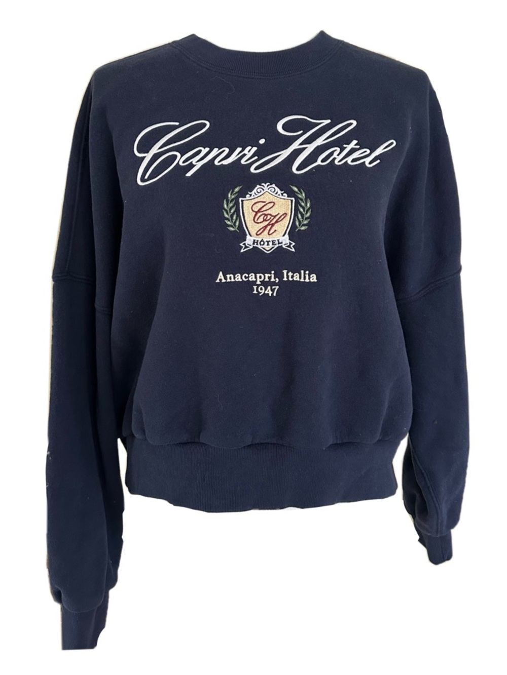 Abercrombie & Fitch Navy Capri Hotel Crewneck Sweatshirt